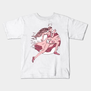 Pink and White No 1 Track and Field Runner Kids T-Shirt